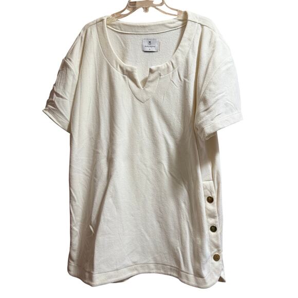 Dudley Stephens White Fleece Short Sleeve Mini Dress - XL - Picture 1 of 8